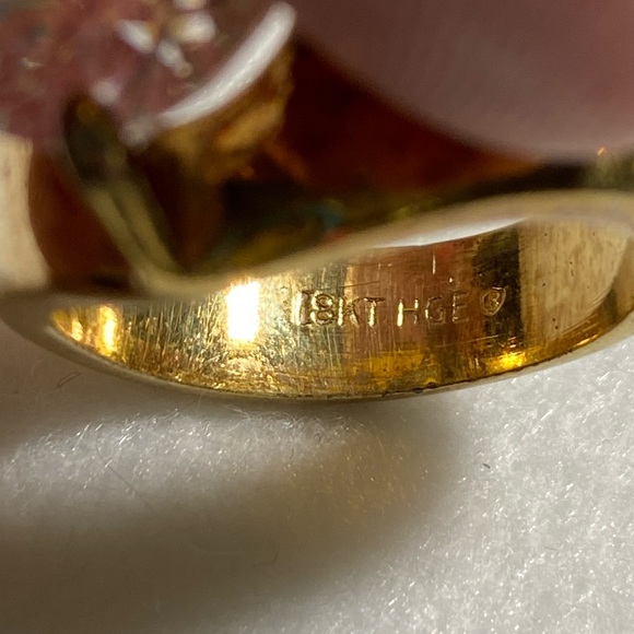 18 KT HGE gold plated with clear stone ring, size 9 - Picture 13 of 13